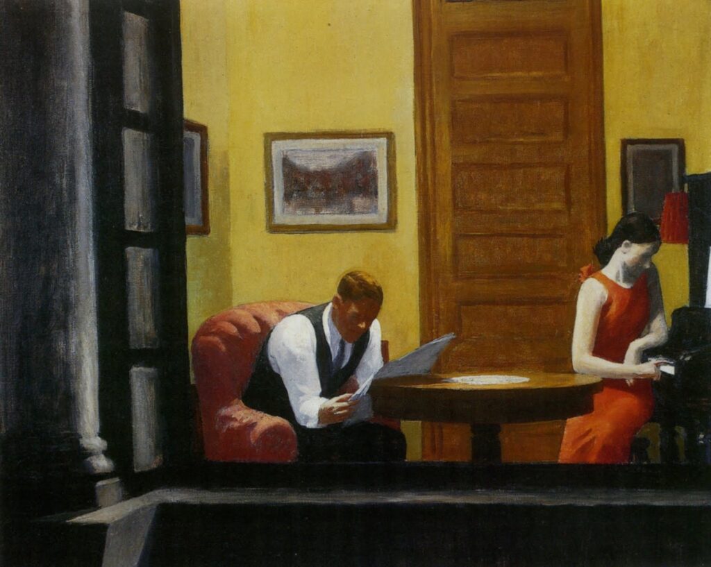Room in New York (1932) - Edward Hopper Tablo