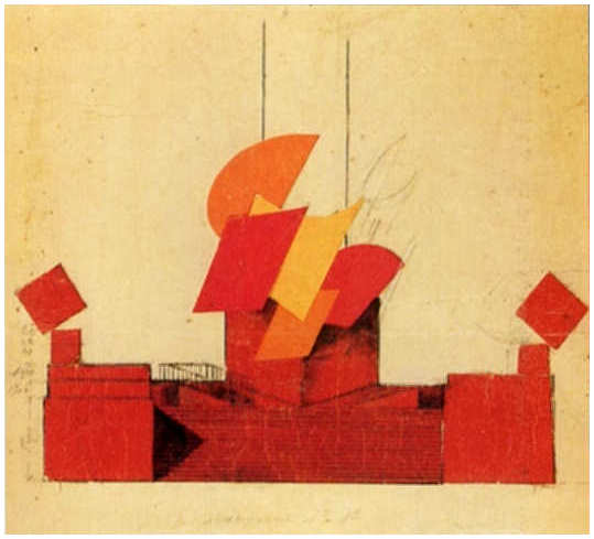 Rostrums around the Alexander Column (1918) - Nathan Altman Tablo