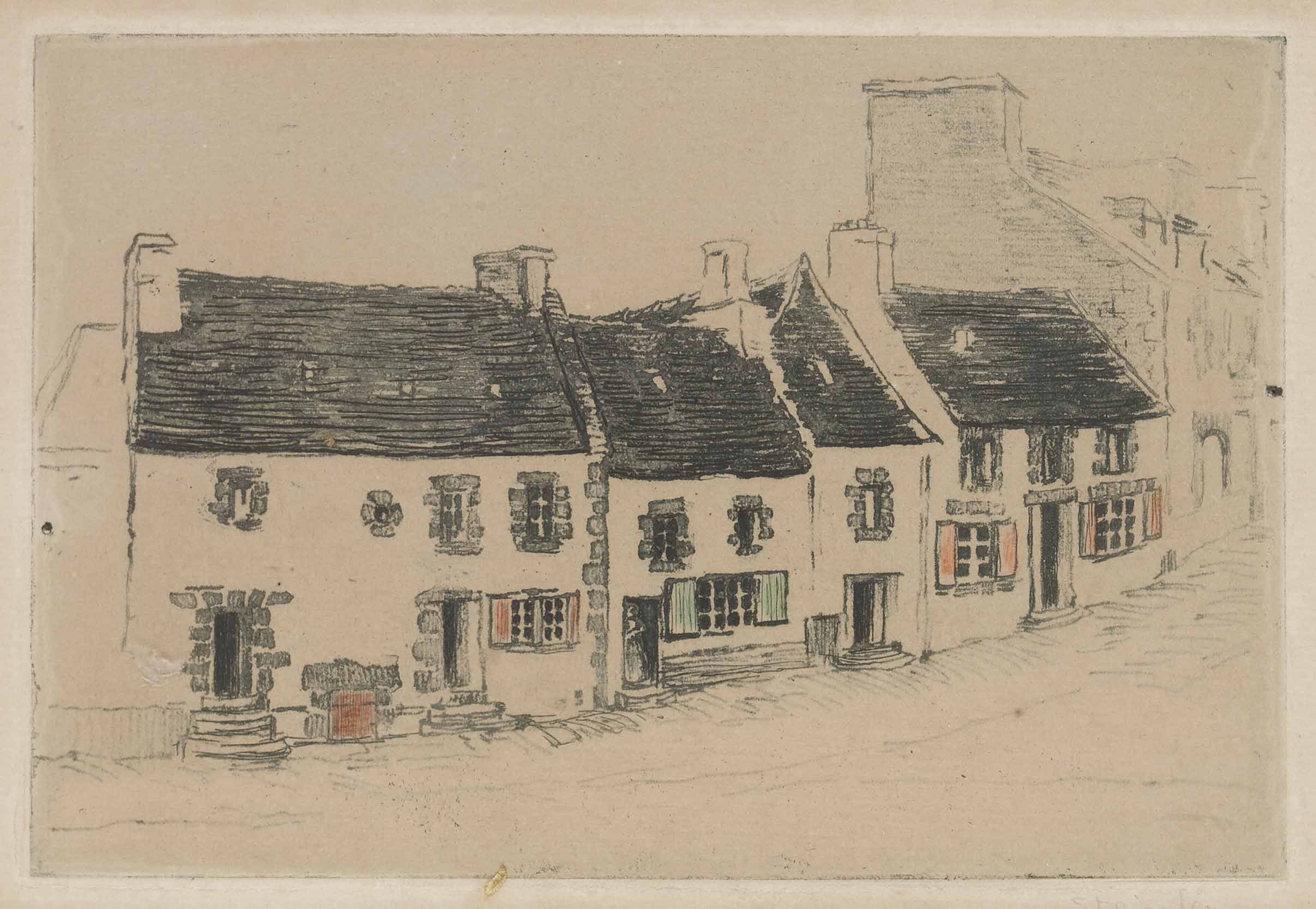 Route traversant village - Théophile Steinlen Tablo kanvas tablo