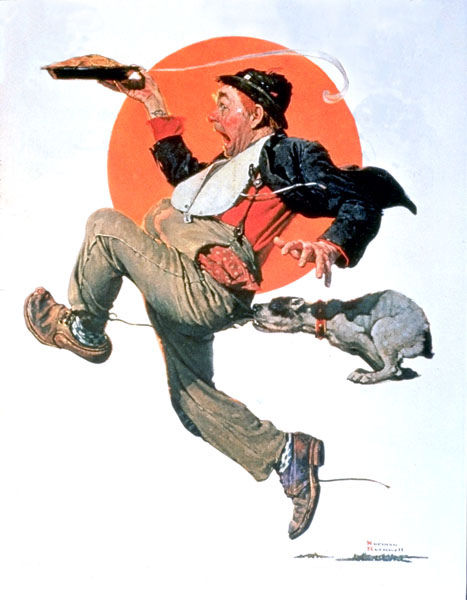 Running with Pie (1928) - Norman Rockwell Tablo