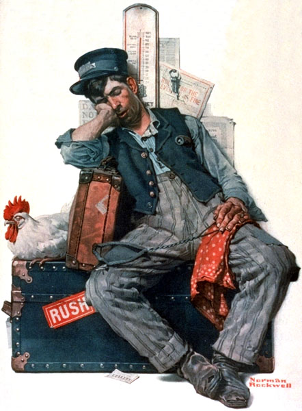 Rush (1925) - Norman Rockwell Tablo
