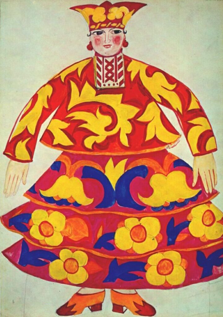 Russian woman's costume from Le coq d'or (1914) - Natalia Goncharova Tablo
