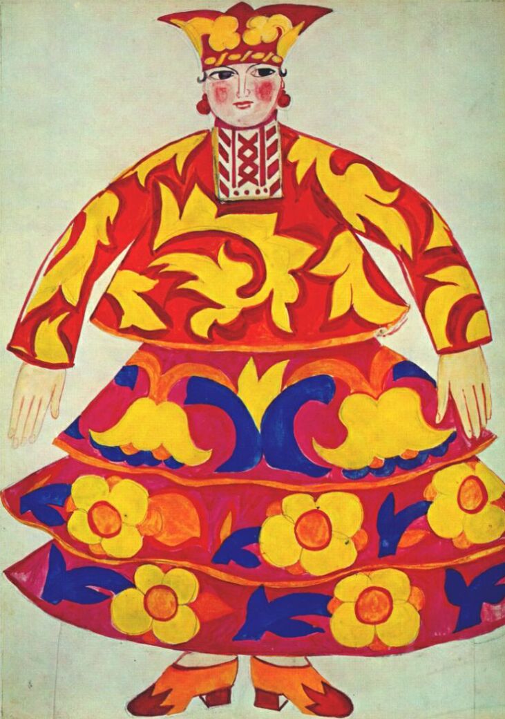 Russian woman's costume from Le coq d'or (1914) - Natalia Goncharova Tablo