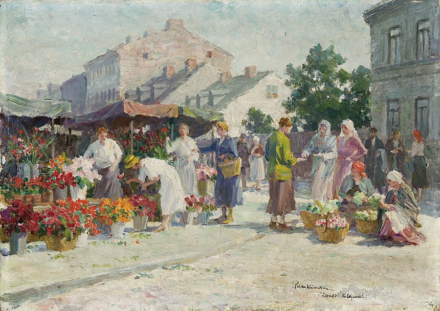 Rynek Kleparski W Krakowie (1930) - Józef Pankiewicz Tablo