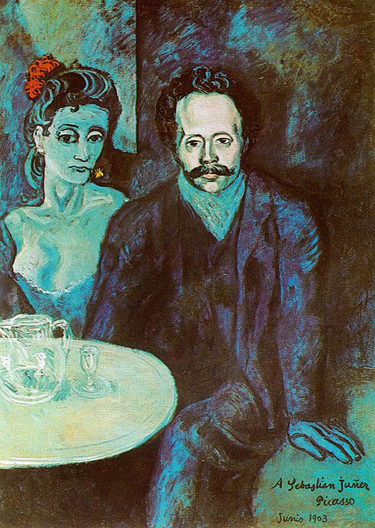 S. Junyer Vidal with woman beside him (1903) - Pablo Picasso Tablo