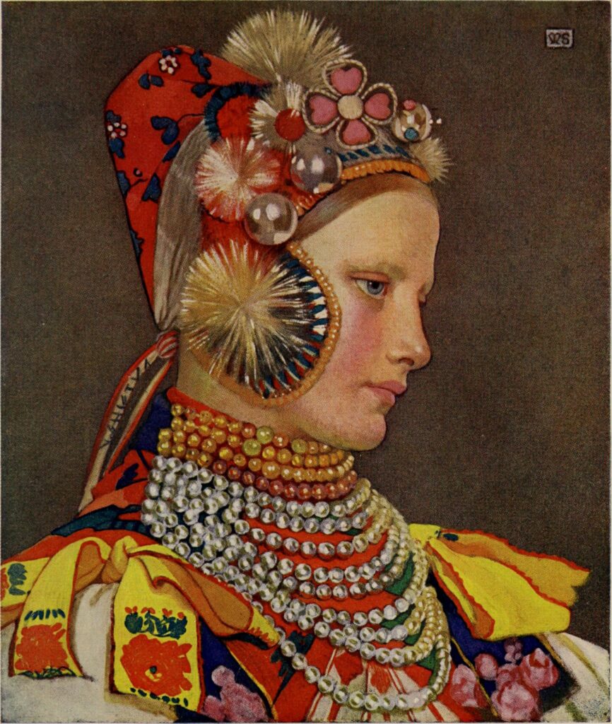 SLOVAK GIRL IN SUNDAY ATTIRE (1909) - Marianne Stokes Tablo