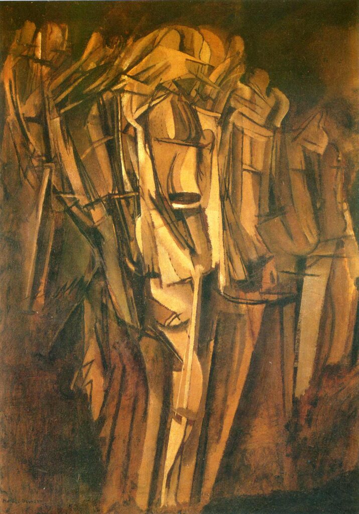 Sad young man in a train (1911) - Marcel Duchamp Tablo