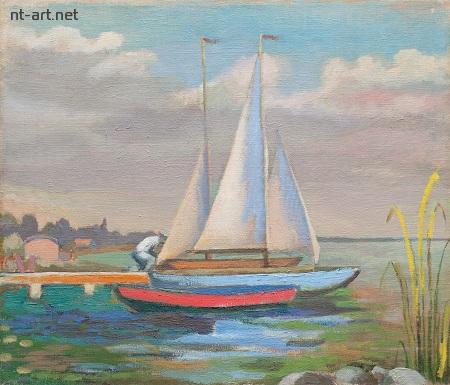 Sailboat (1949) - Roman Selsky Tablo