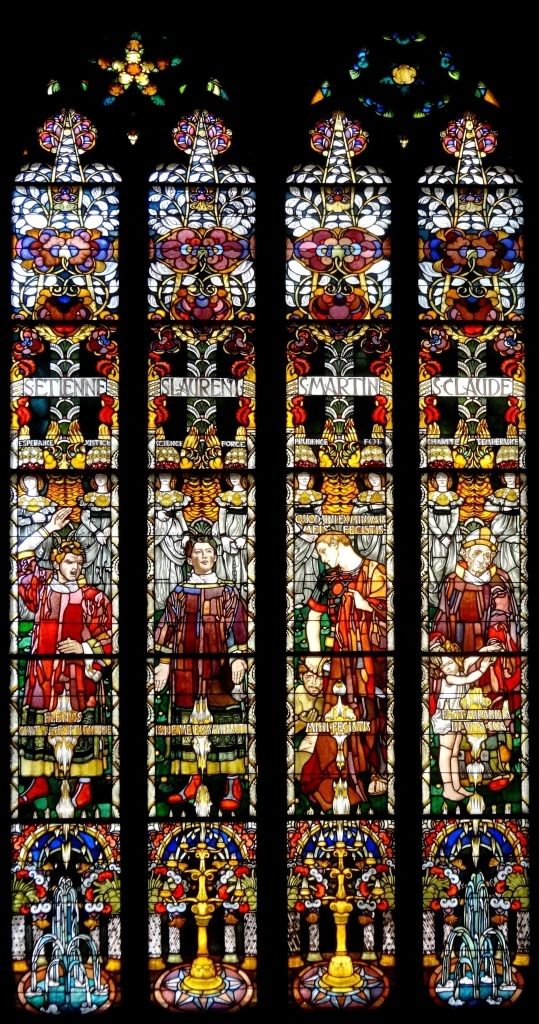Saints bishops and deacons (St. Stephen, Lawrence, Martin of Tours and Claudio of Besançon), (1912) - Józef Mehoffer Tablo