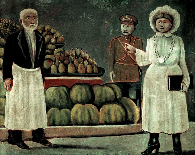 Sanitary inspector woman of the market (1916) – Niko Pirosmani Tablo