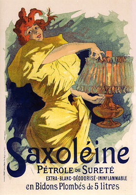 Saxoléine, Pétrole de sureté (1895) – Jules Chéret Tablo