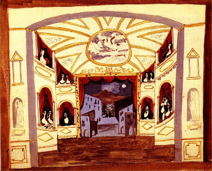 Scene design for Pulcinella (1920) - Pablo Picasso Tablo