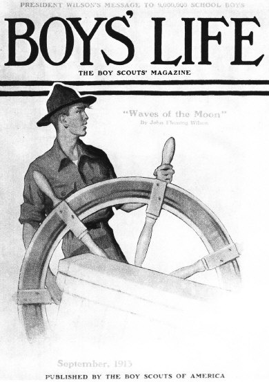 Scout at Ship's Wheel (1913) - Norman Rockwell Tablo