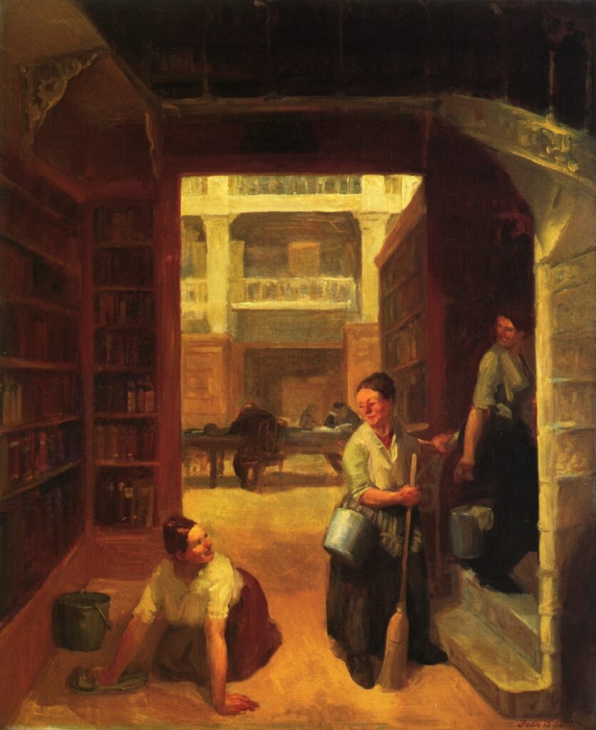 Scrubwoman, Astor Library (1910) - John French Sloan Tablo