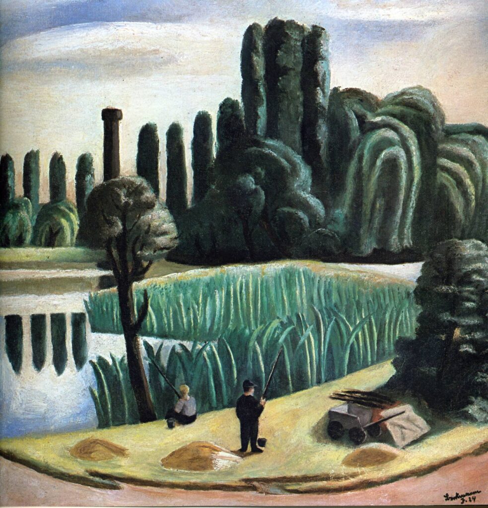 Seascape with poplars (1924) - Max Beckmann Tablo