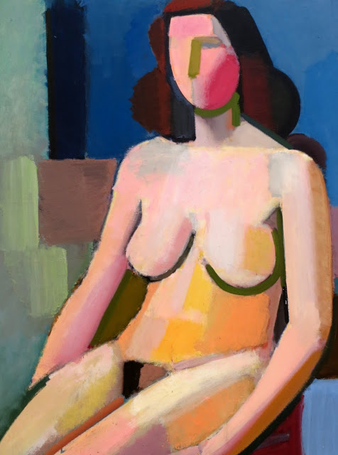 Seated Female Nude (1940) - Vilhelm Lundstrøm Tablo