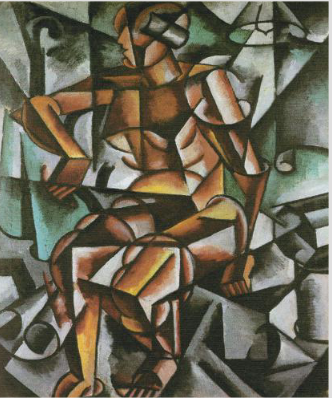 Seated Female Nude - Lyubov Popova Tablo