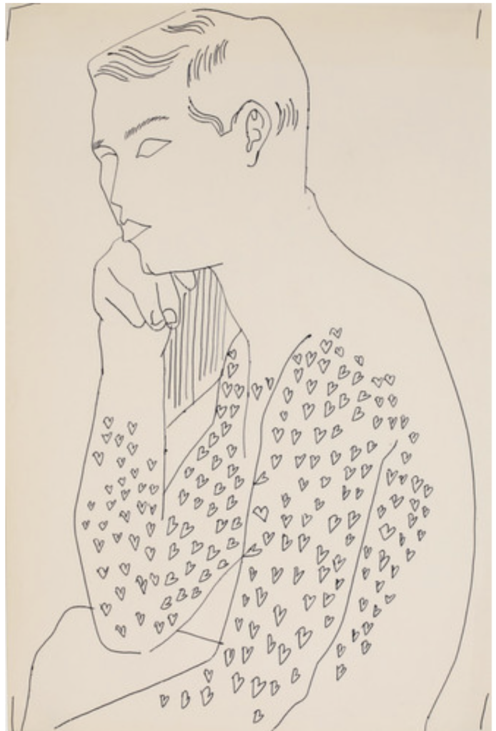 Seated Male Nude Torso (1950) - Andy Warhol Tablo