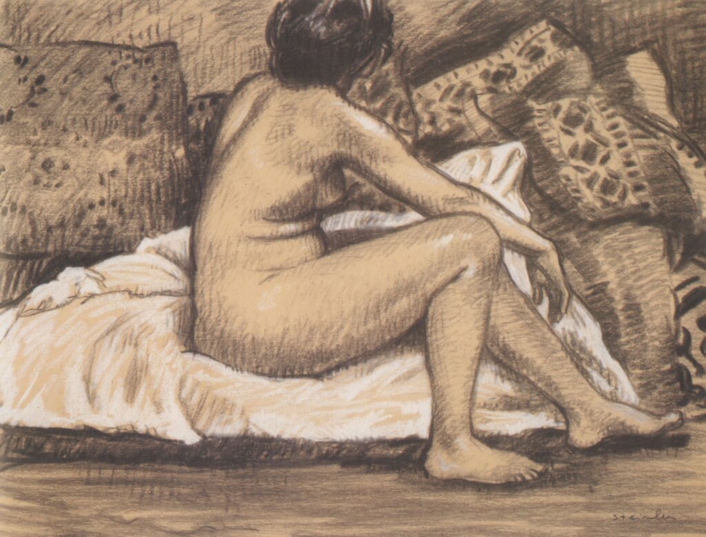 Seated Nude from Behind (1905) - Théophile Steinlen Tablo
