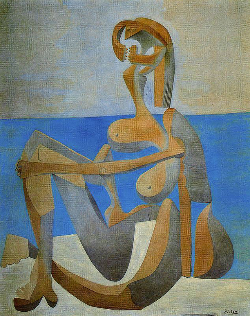Seated bather on the beach (1929) - Pablo Picasso Tablo