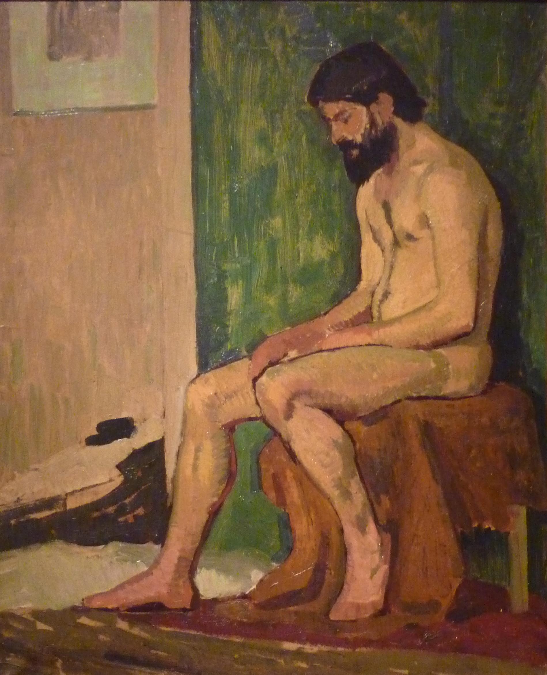 Seated bearded man (1910) - Roger de La Fresnaye Tablo