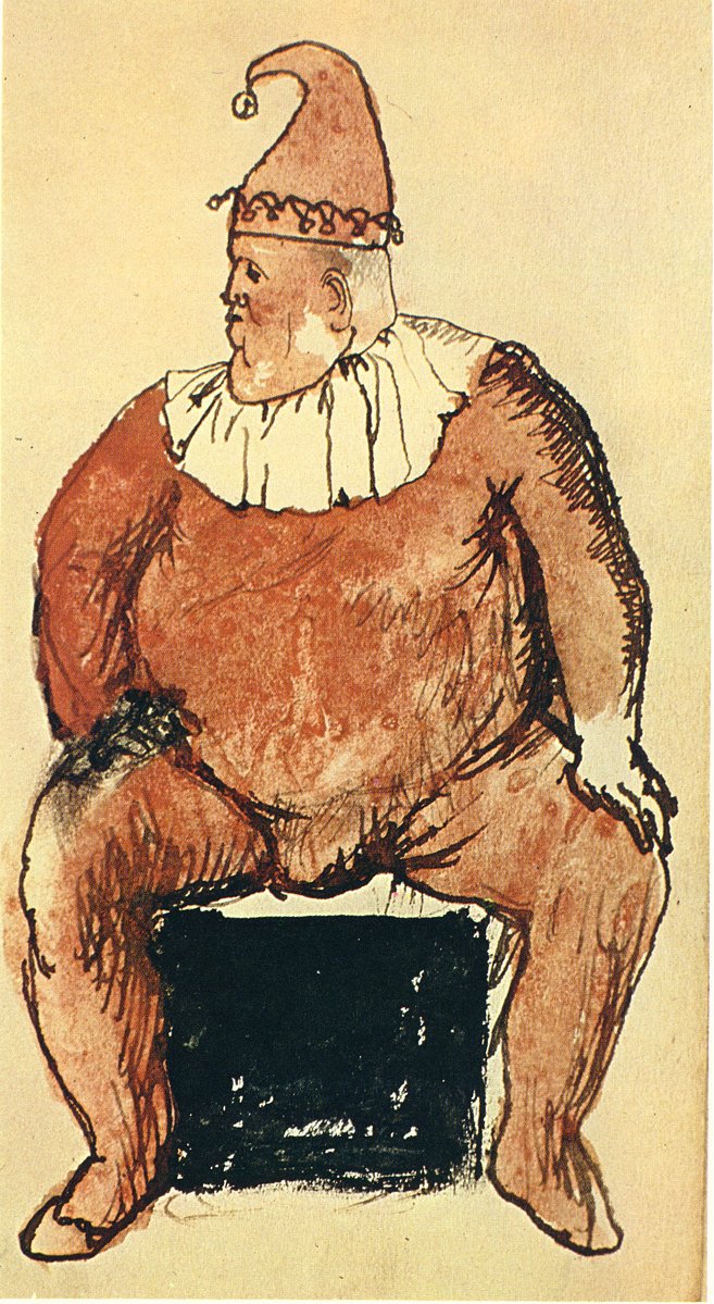 Seated fat clown (1905) - Pablo Picasso Tablo