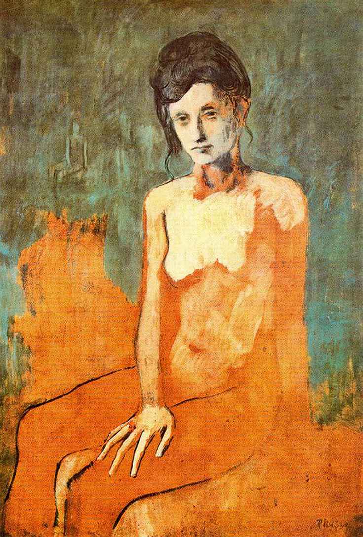 Seated female nude (1905) - Pablo Picasso Tablo