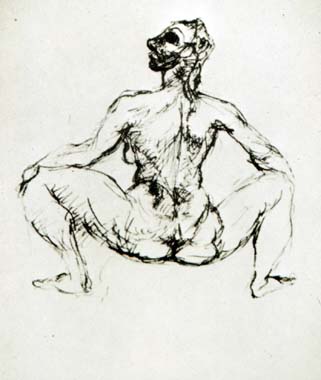 Seated female nude (1907) - Pablo Picasso Tablo