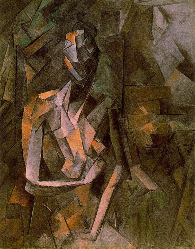 Seated female nude (1910) - Pablo Picasso Tablo