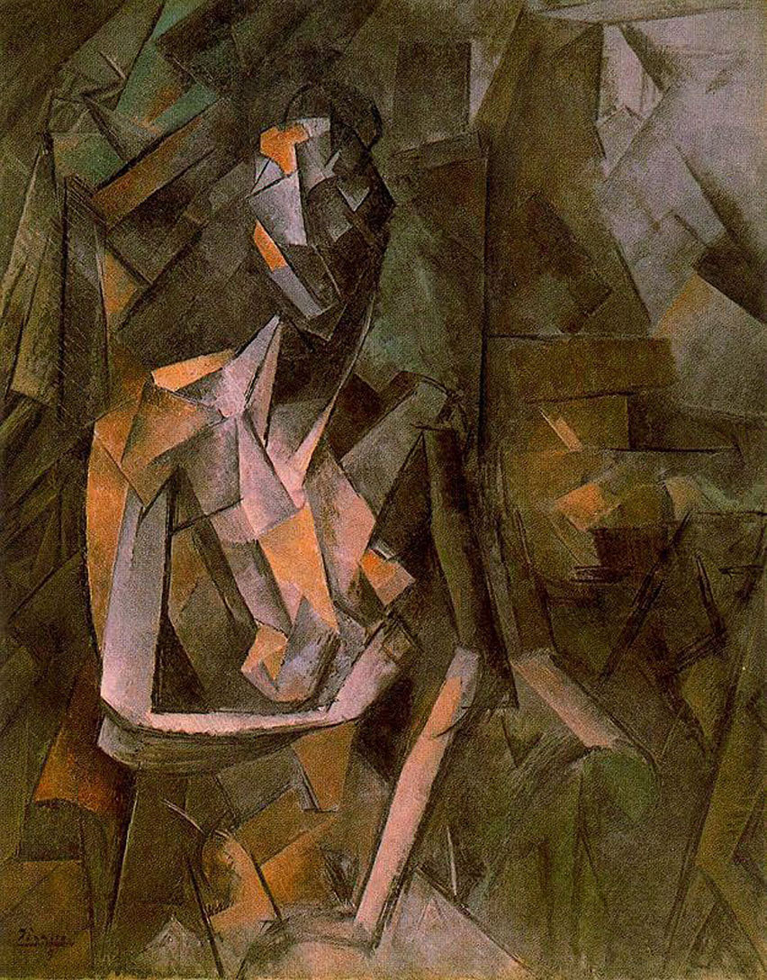 Seated female nude (1910) - Pablo Picasso Tablo
