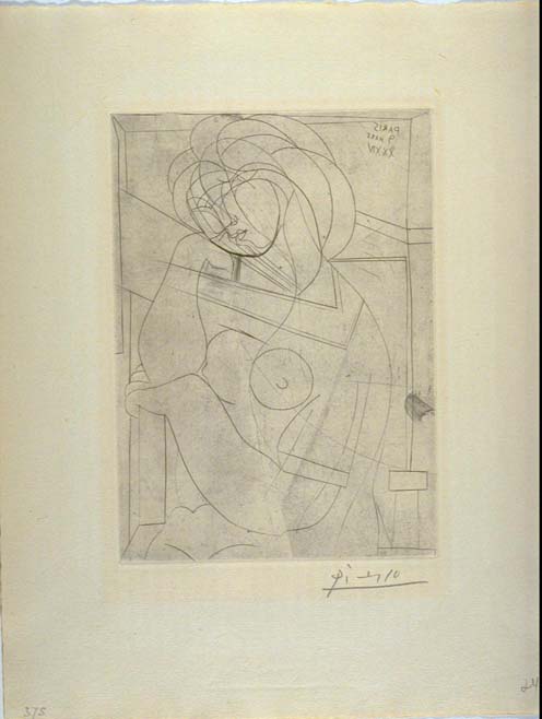 Seated female nude (1939) - Pablo Picasso Tablo