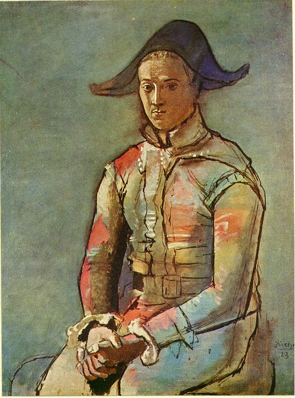 Seated harlequin (Jacinto Salvado) (1923) - Pablo Picasso Tablo