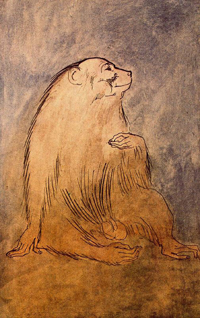Seated monkey (1905) - Pablo Picasso Tablo