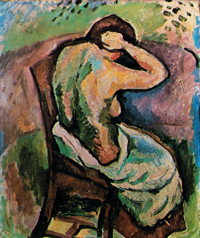 Seated woman (1907) - Georges Braque Tablo