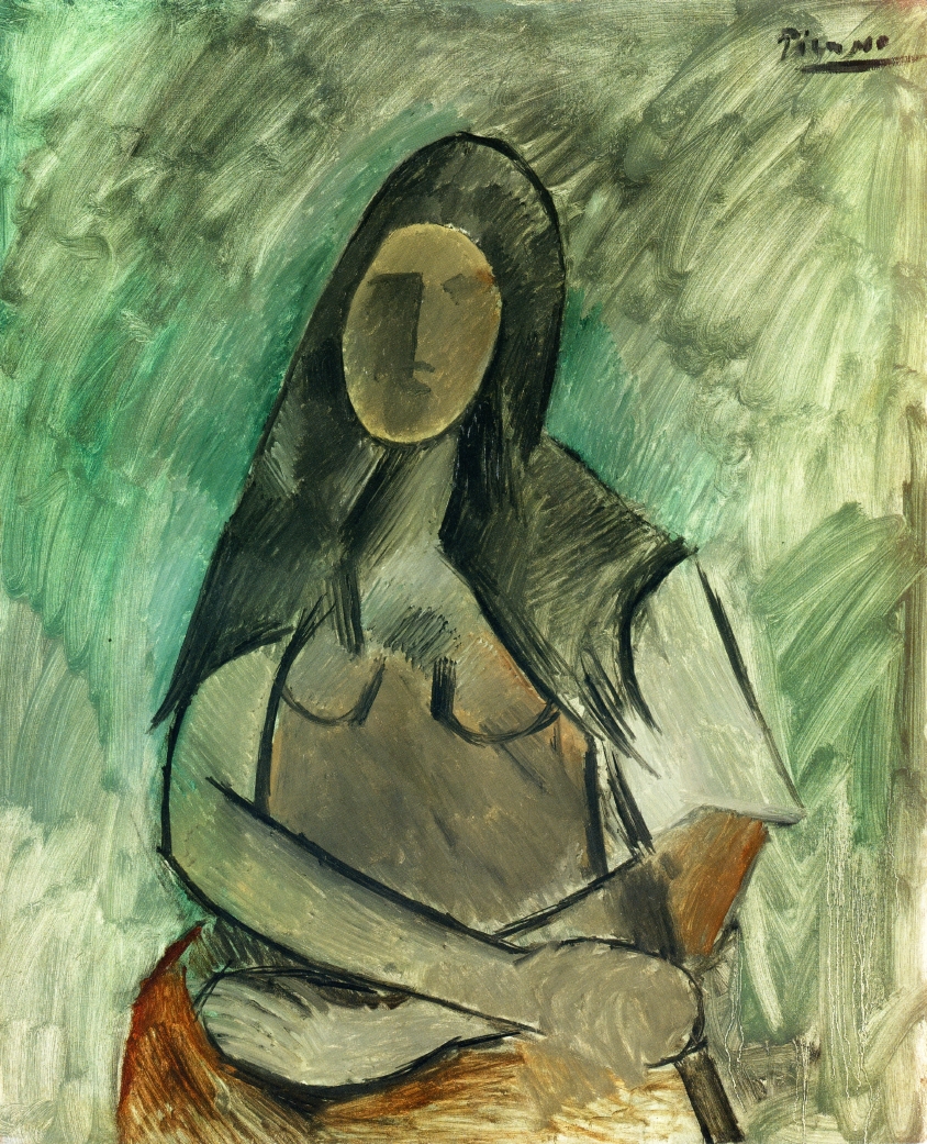 Seated woman (1909) - Pablo Picasso Tablo
