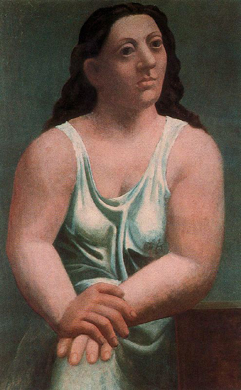 Seated woman (1921) - Pablo Picasso Tablo