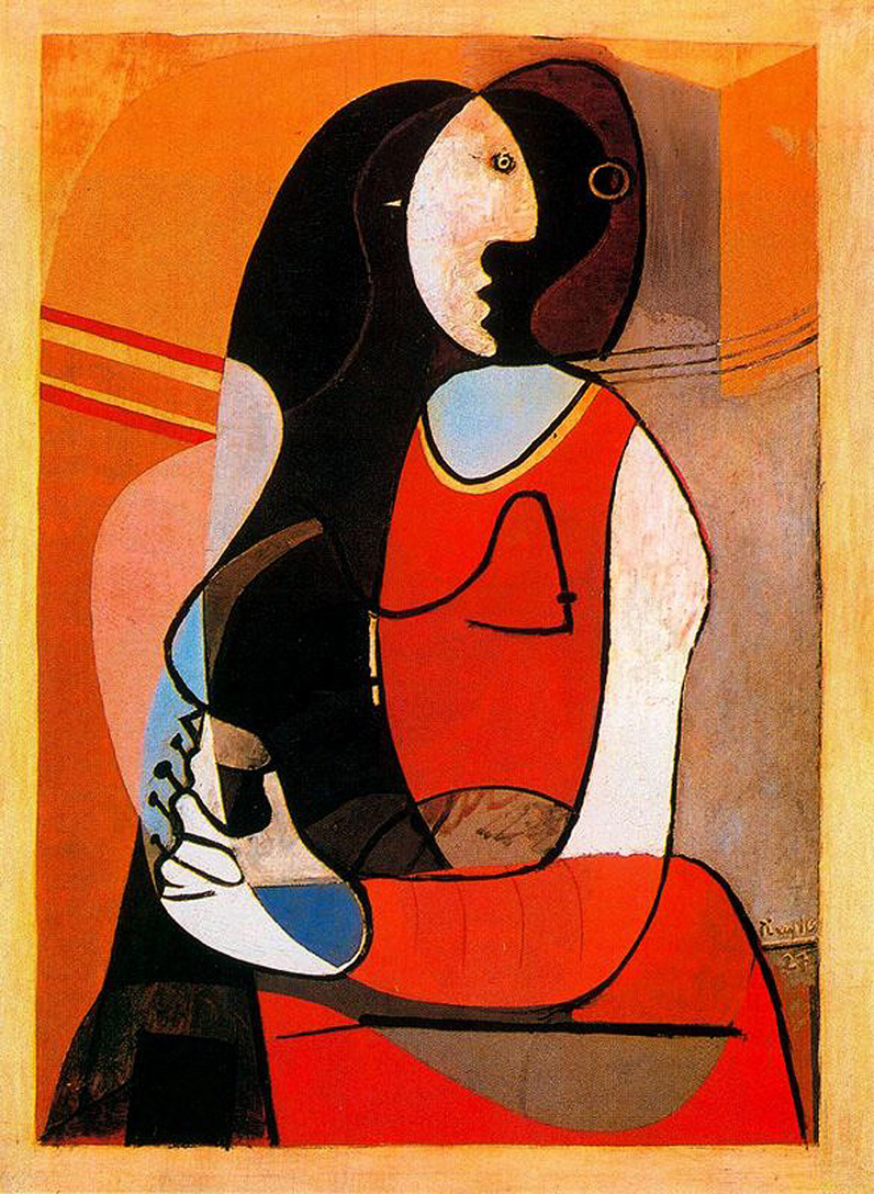 Seated woman (1927) - Pablo Picasso Tablo