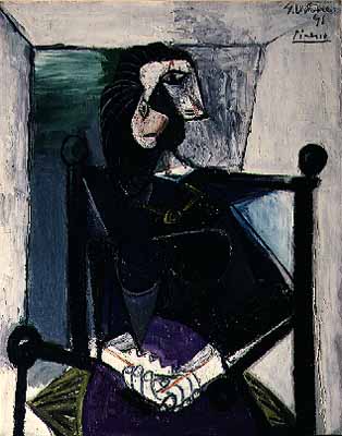 Seated woman (1941) - Pablo Picasso Tablo