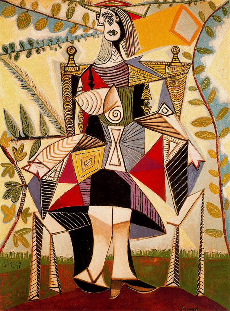 Seated woman in garden (1938) - Pablo Picasso Tablo