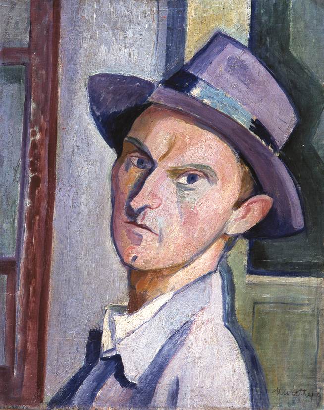 Self Portrait in a Purple Hat (1929) - Kmetty János Tablo