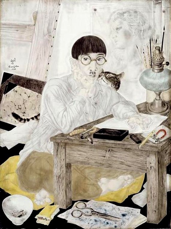 Self Portrait in the Studio (1926) – Tsuguharu Foujita Tablo