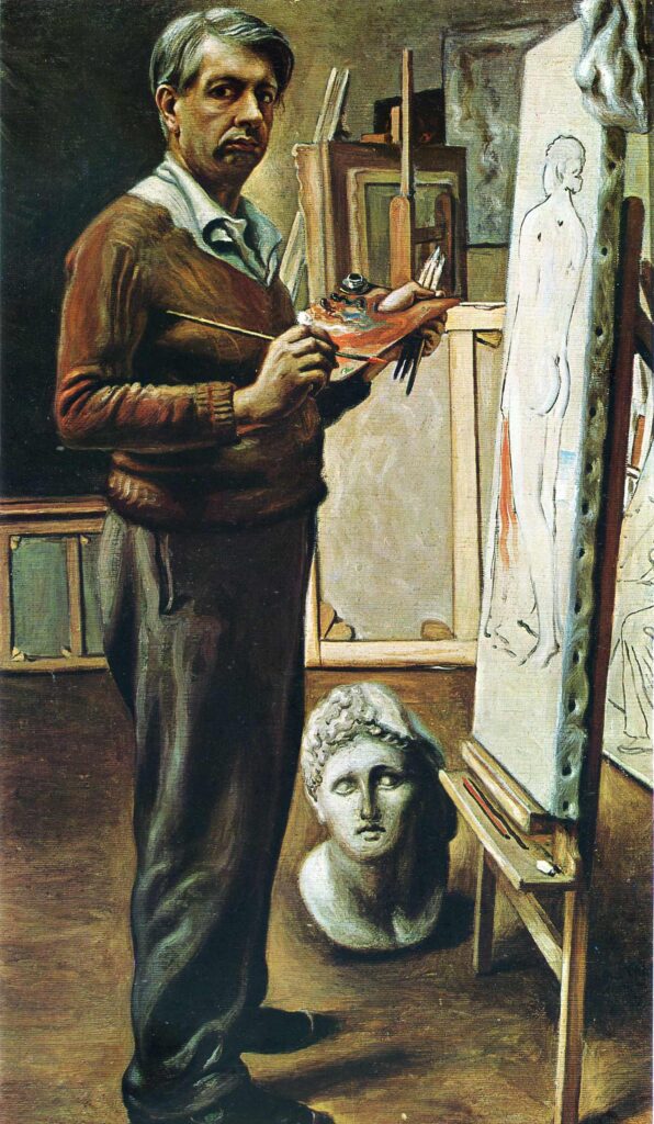 Self Portrait in the Studio (1935) - Giorgio de Chirico Tablo