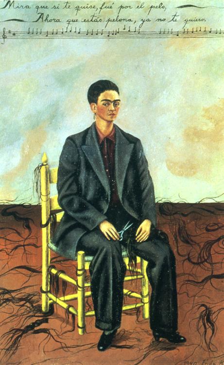 Self Portrait with Cropped Hair (1940) – Frida Kahlo Tablo