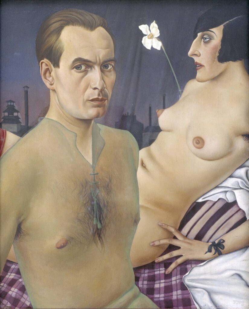 Self Portrait with Model (1927) - Christian Schad Tablo
