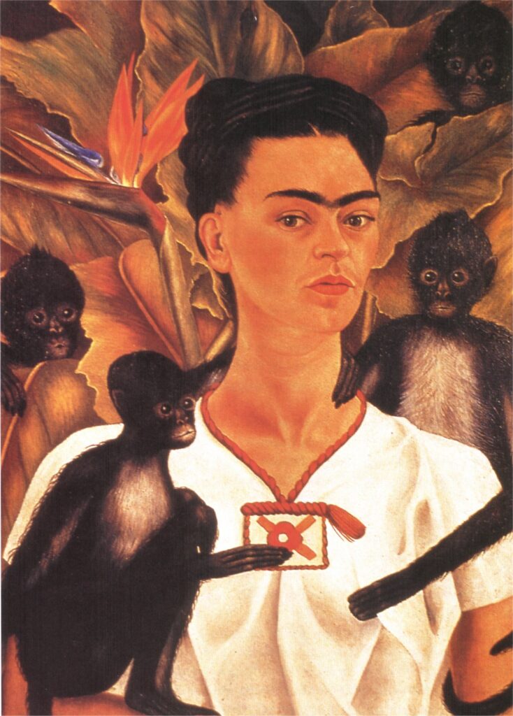 Self Portrait with Monkeys (1943) - Frida Kahlo Tablo