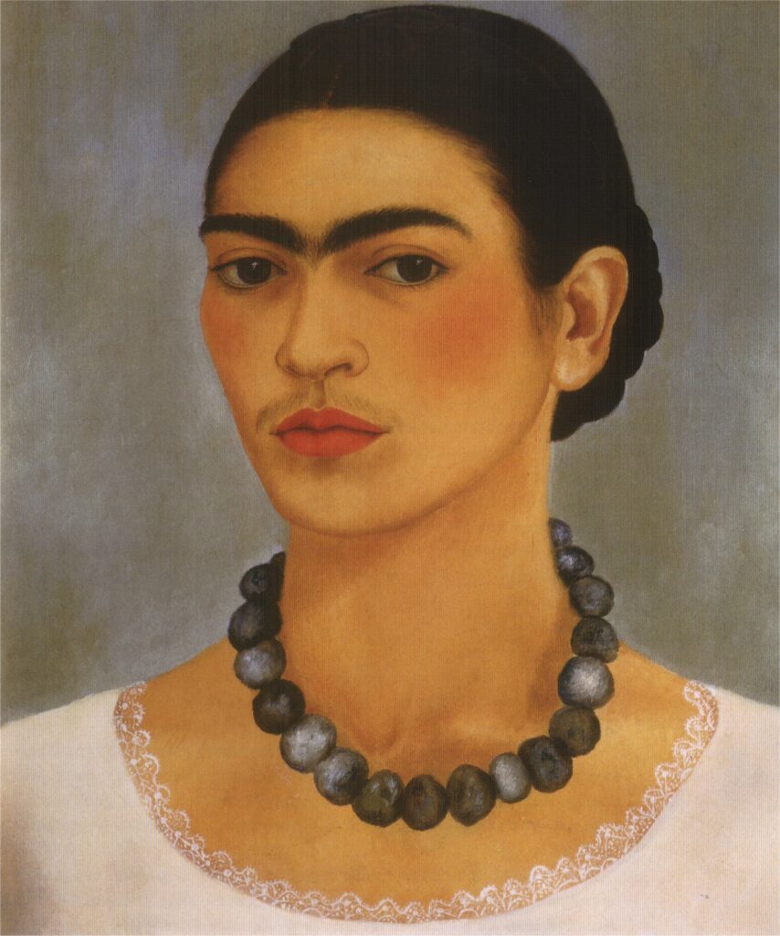 Self Portrait with Necklace (1933) – Frida Kahlo Tablo