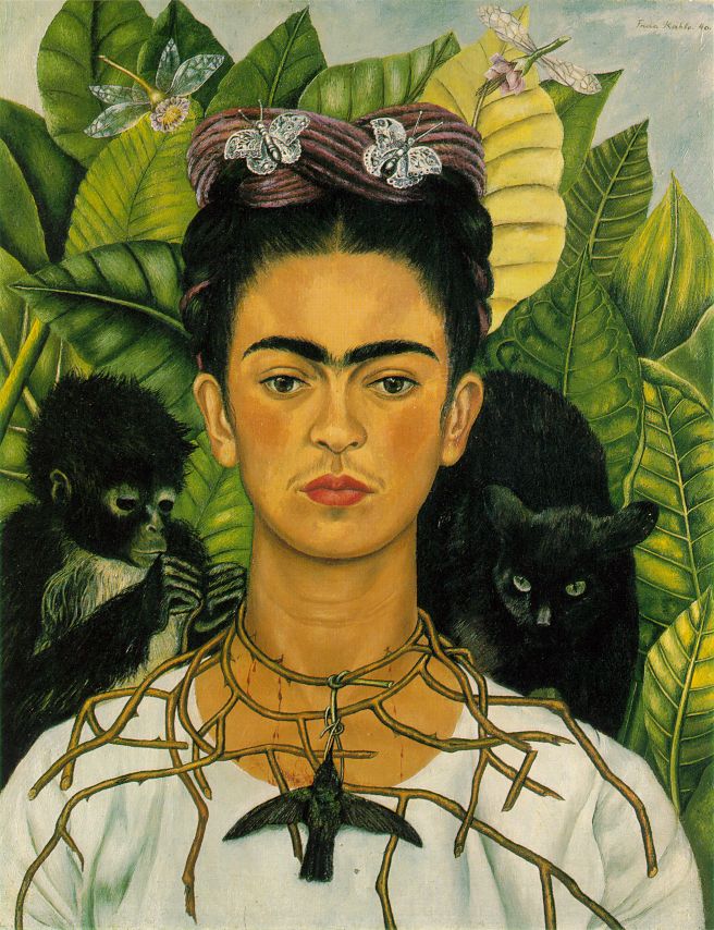 Self Portrait with Necklace of Thorns (1940) – Frida Kahlo Tablo