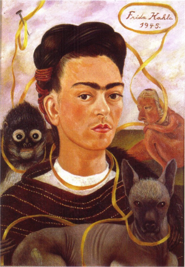 Self Portrait with Small Monkey (1945) – Frida Kahlo Tablo