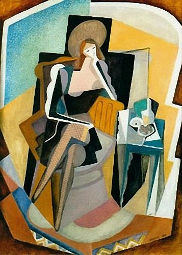 Self Portrait with Still Life (1917) - Marevna (Marie Vorobieff) Tablo