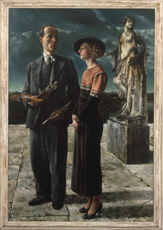 Self Portrait with Wilma van der Meulen (1934) – Carel Willink Tablo